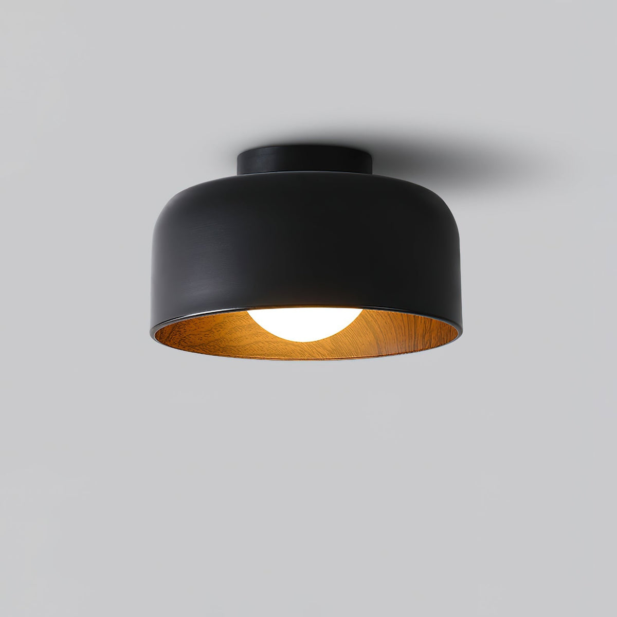 Bina Wood Round Flush Mount Ceiling Light