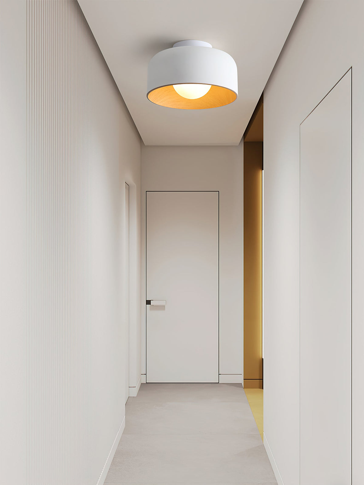 Bina Wood Round Flush Mount Ceiling Light