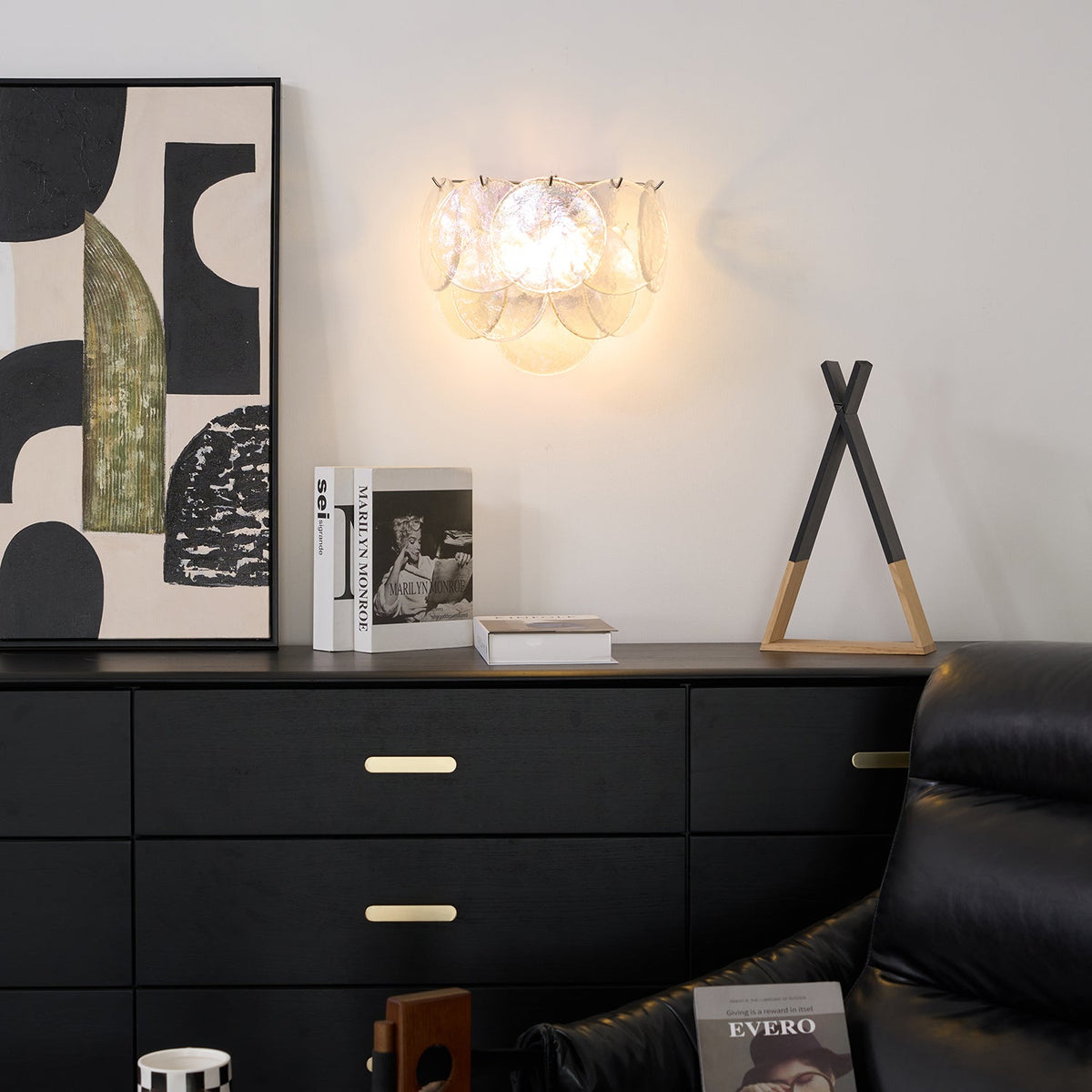 Gajin Disc Glass Indoor Wall Light