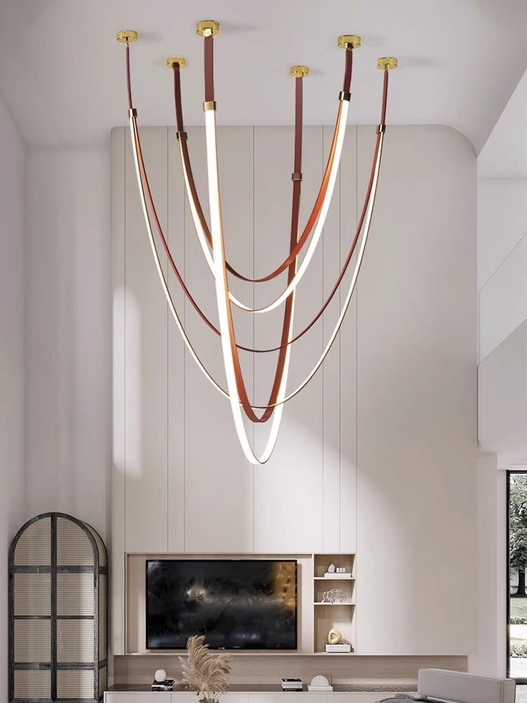 Odin Parabola Decorative Leather Silicone Strap Chandelier
