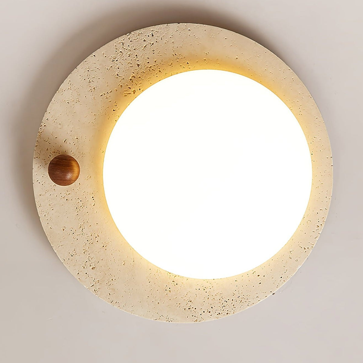 Aeolian Circular Travertine Ceiling Light