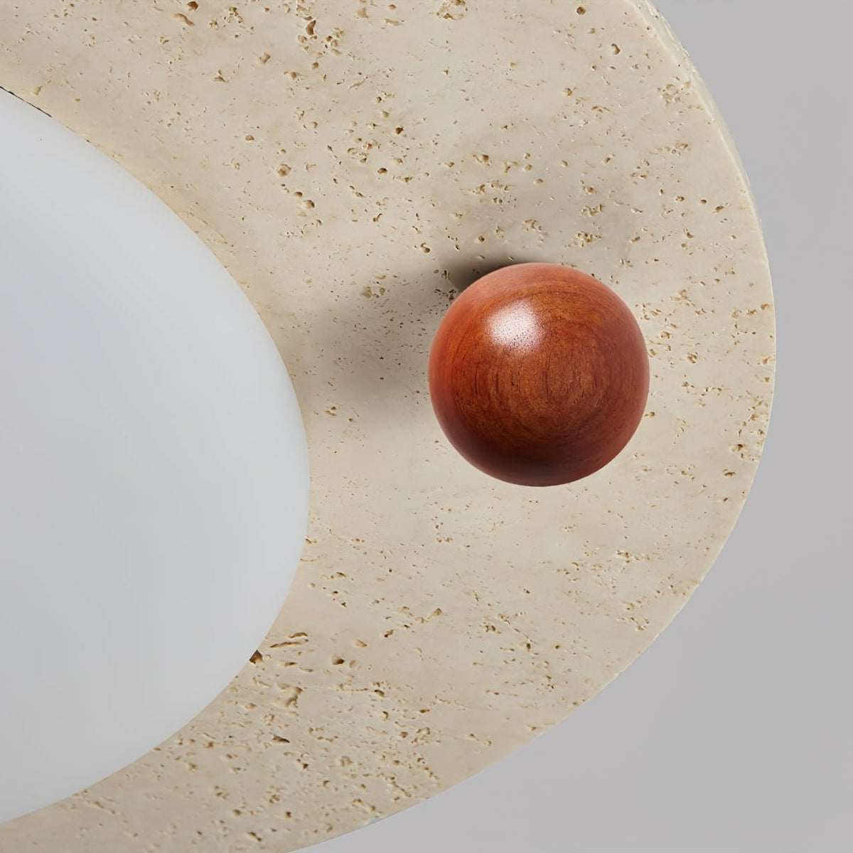 Aeolian Circular Travertine Ceiling Light