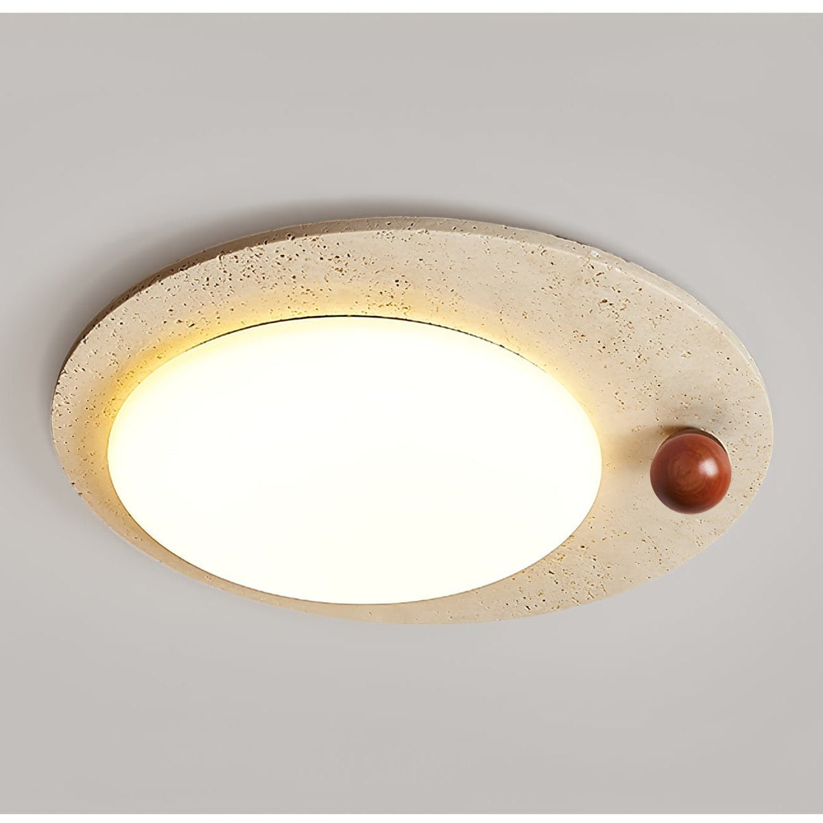 Aeolian Circular Travertine Ceiling Light