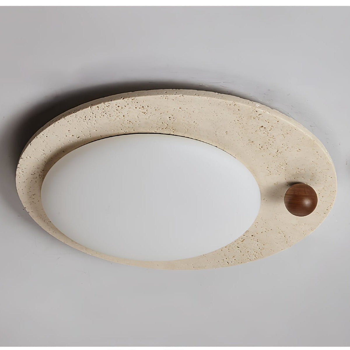 Aeolian Circular Travertine Ceiling Light