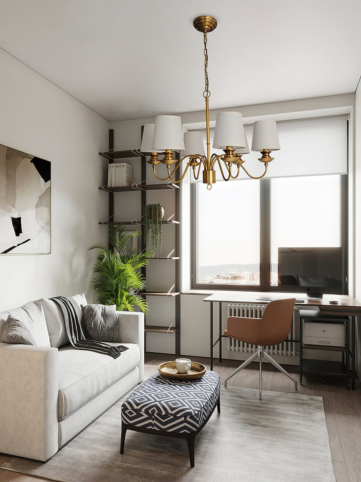 Imiryra Postmodern Luxury Brass Fabric Chandelier