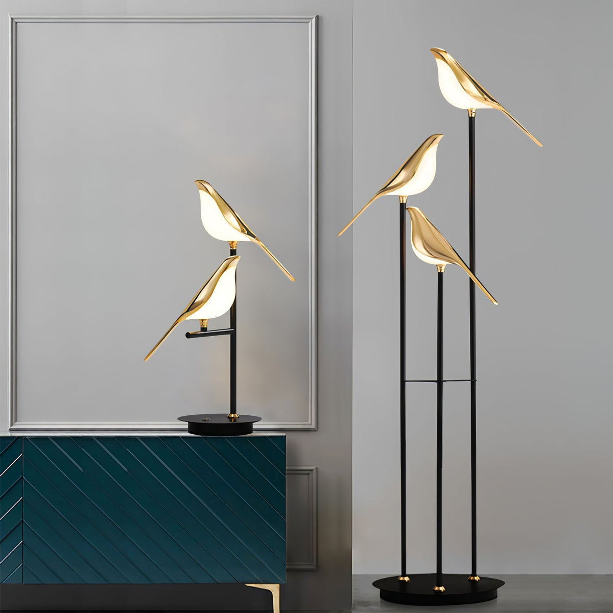 Vont Art Deco Brass Floor Lamp