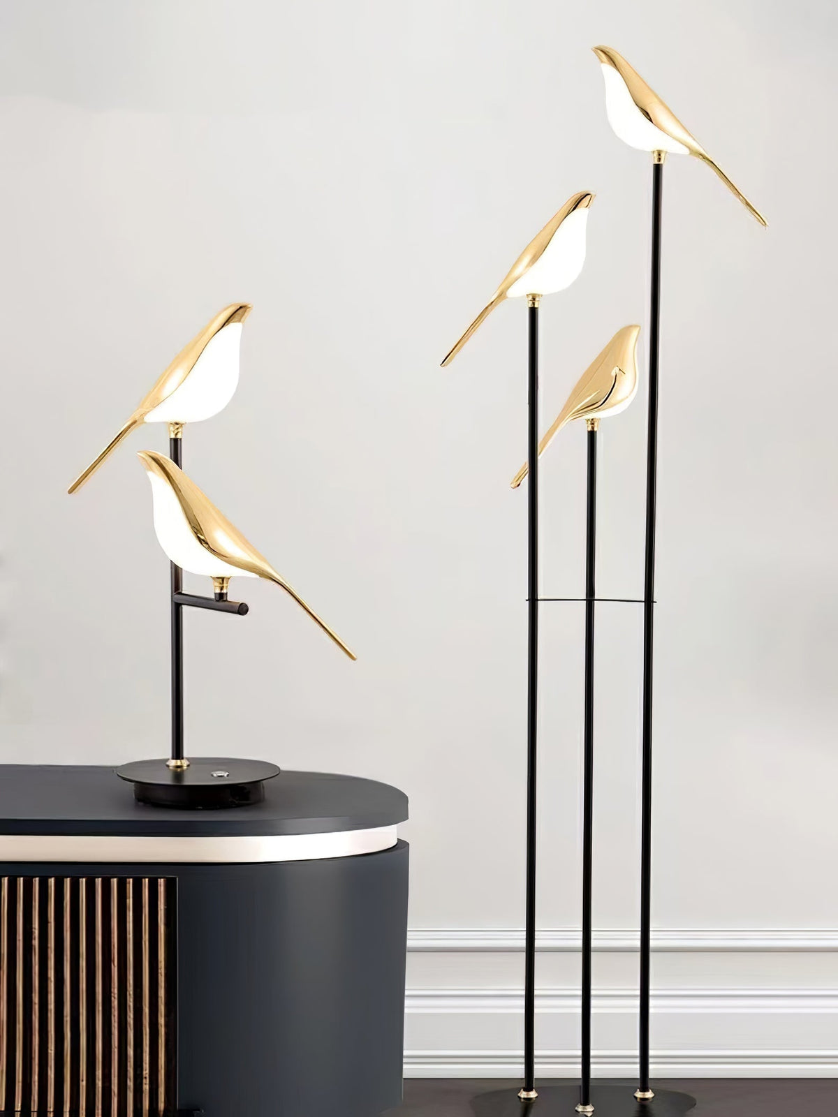 Vont Art Deco Brass Floor Lamp