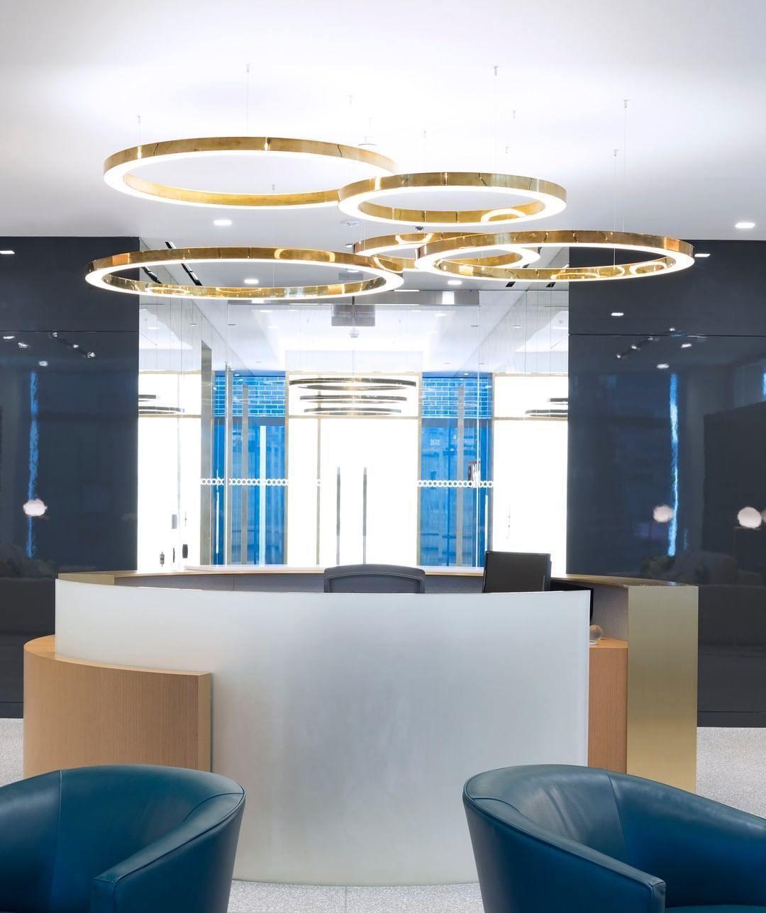 Dexlin Pendant Light LED Ring Gold Modern 3-Ring