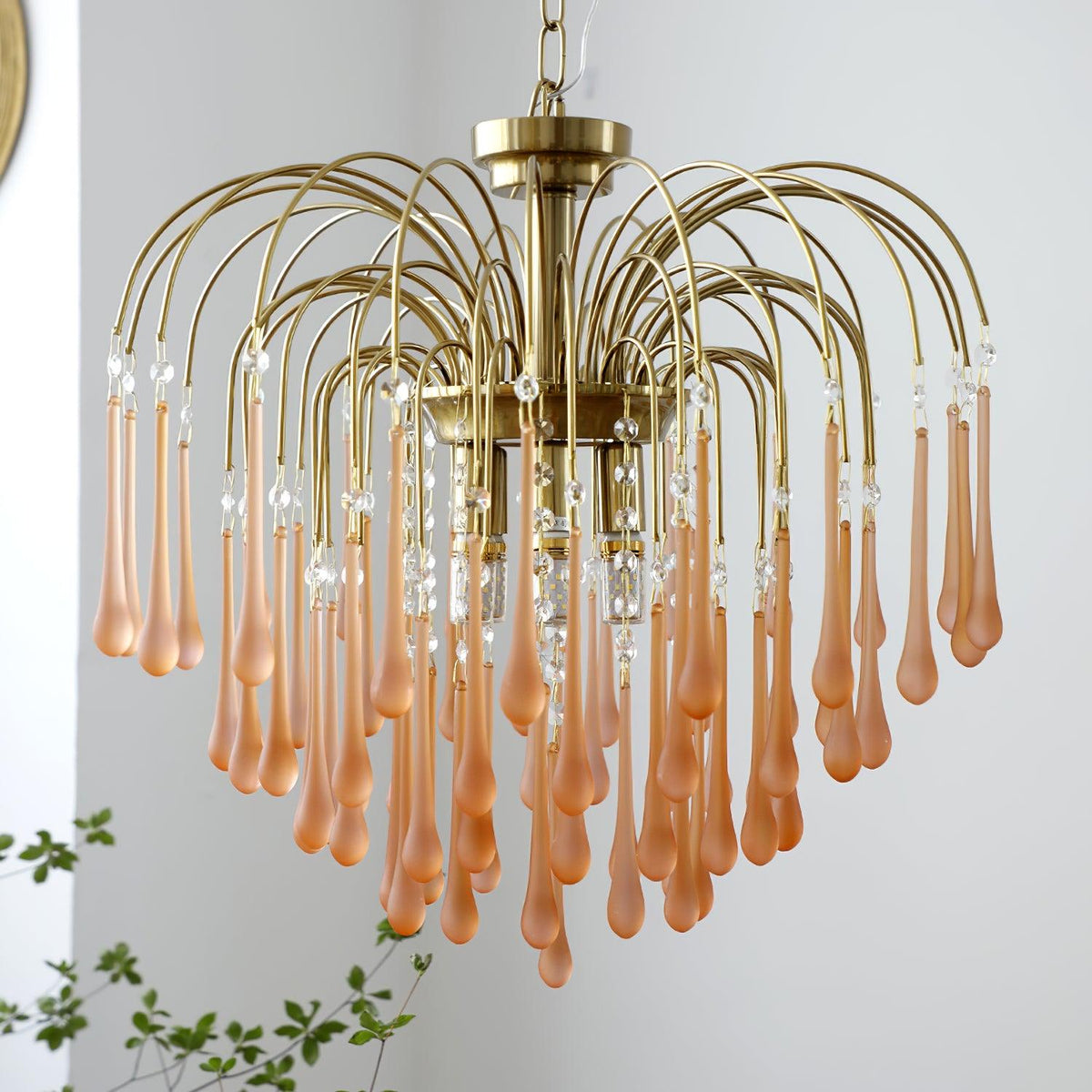 Ciel Chandelier Golden Arms and Crystal