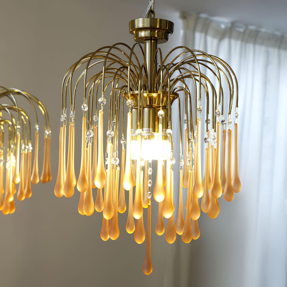 Ciel Chandelier Golden Arms and Crystal