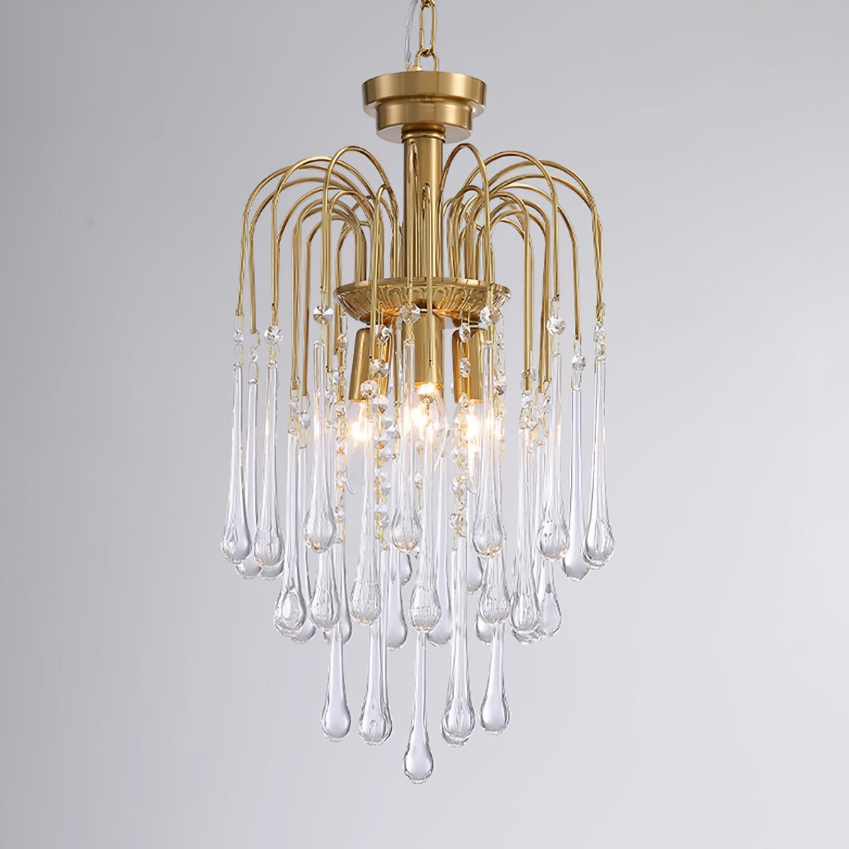 Ciel Chandelier Golden Arms and Crystal