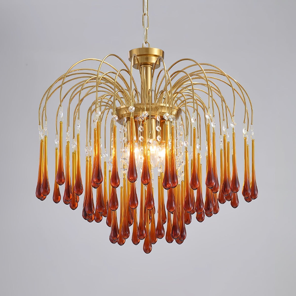 Ciel Chandelier Golden Arms and Crystal