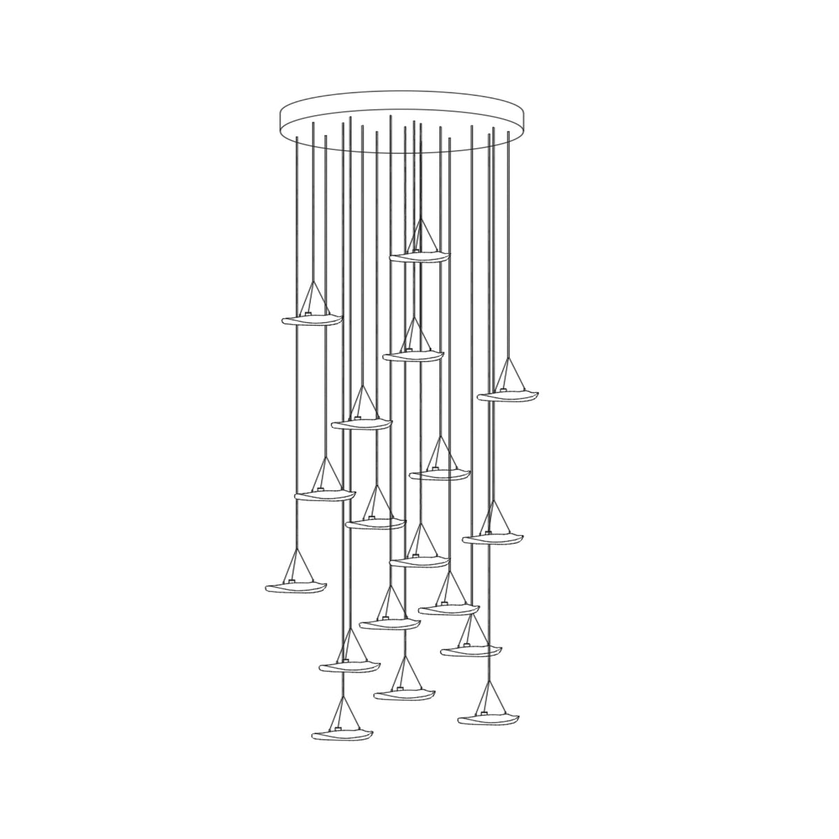 Glacial Float Cascade Glass Chandelier