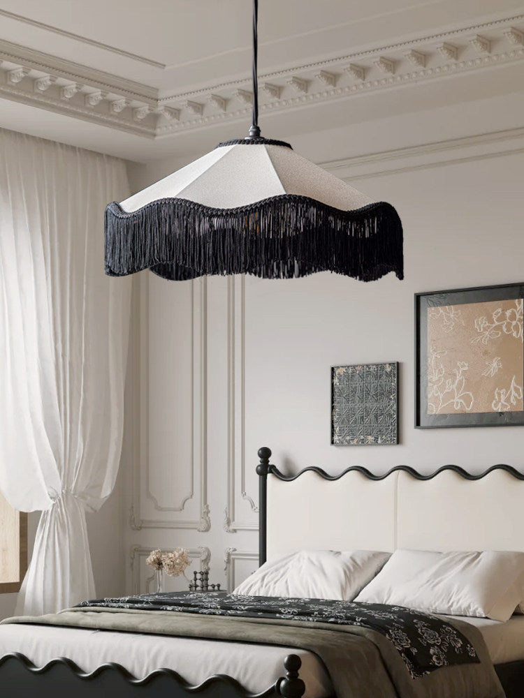 Elmsford Tasseled Fabric Pendant Lamp