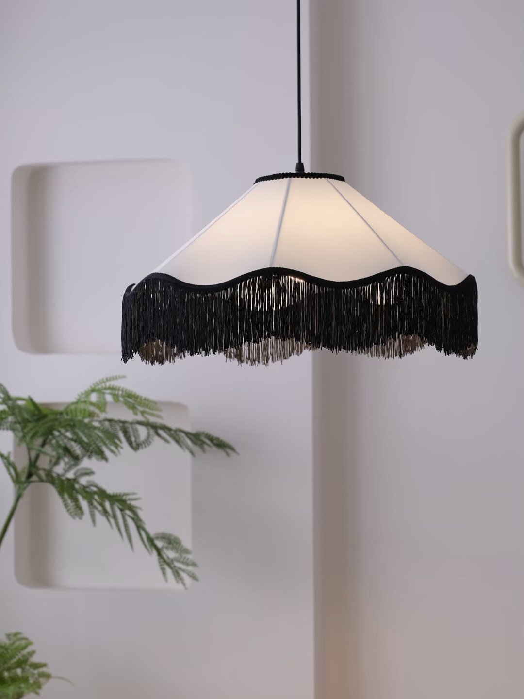 Elmsford Tasseled Fabric Pendant Lamp
