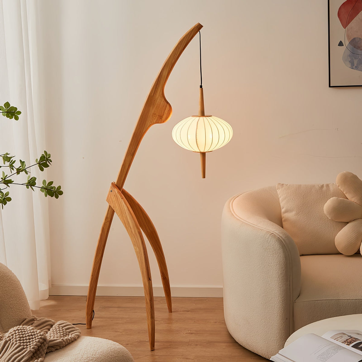 Ulen Mid Century Wooden Floor Lamp