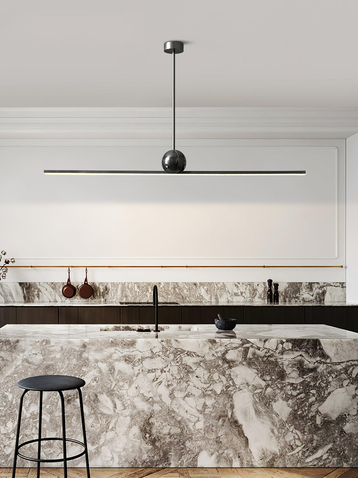 Mariiella Linear Minimalist Marble Pendant Light