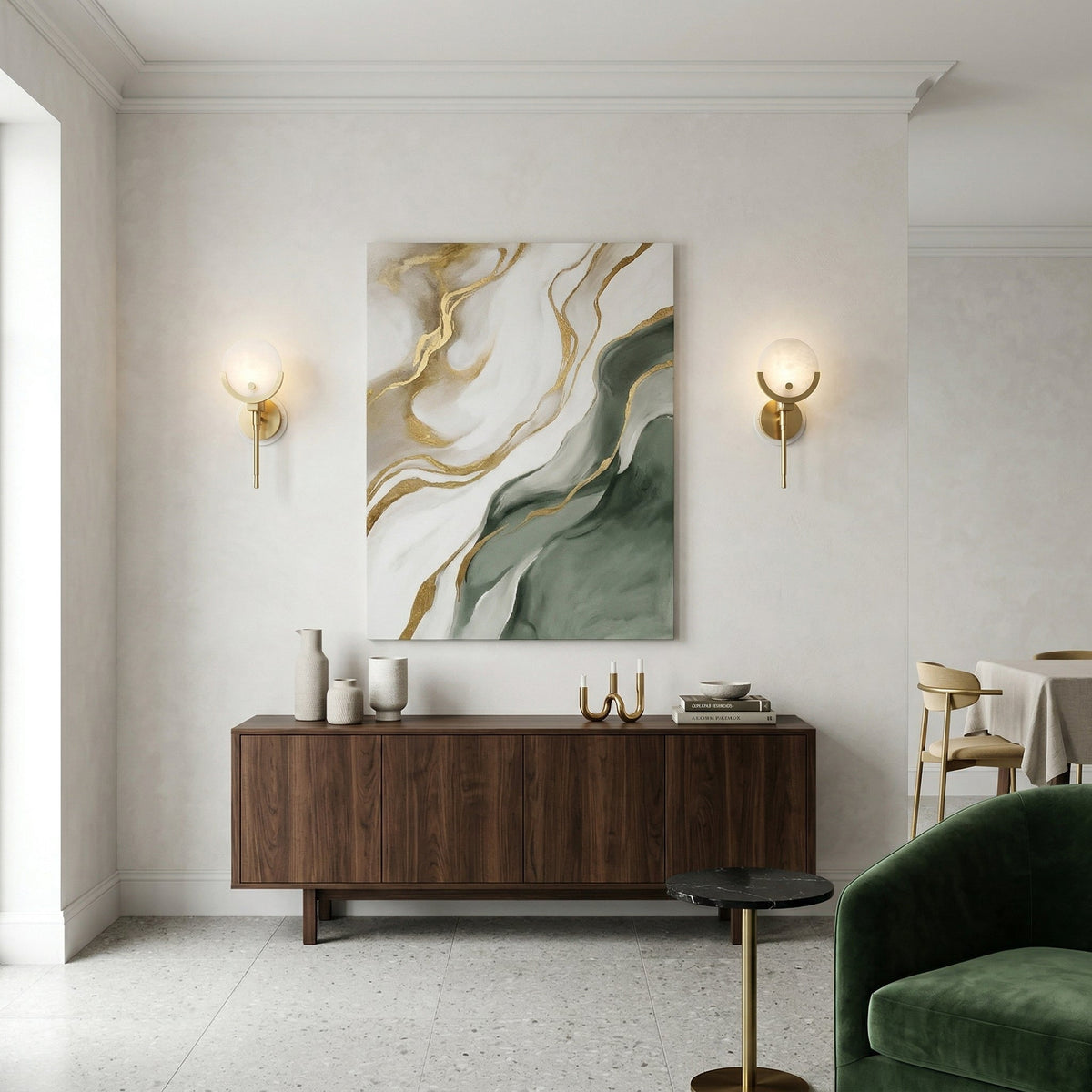 Keden Cradle Alabaster Globe Indoor Wall Light
