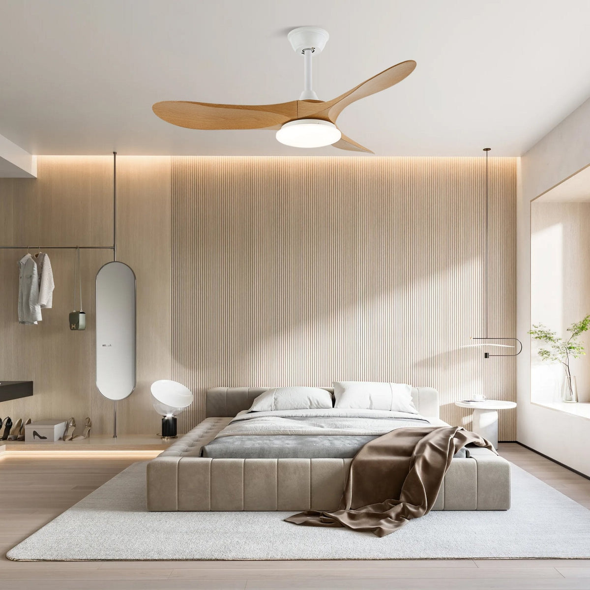 Velix Modern Wood Ceiling Fan Light