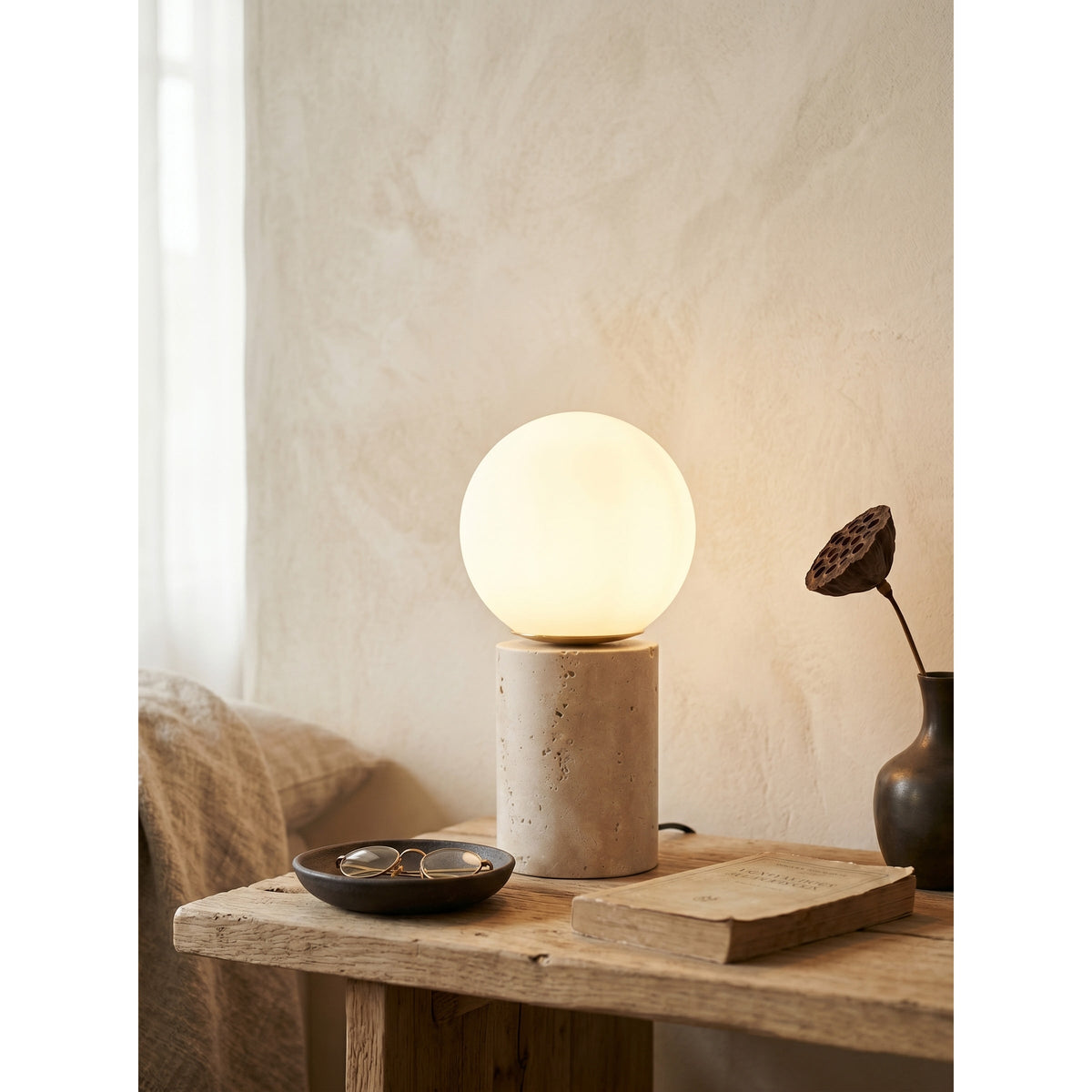 Norinise Stone Travertine Table Lamp