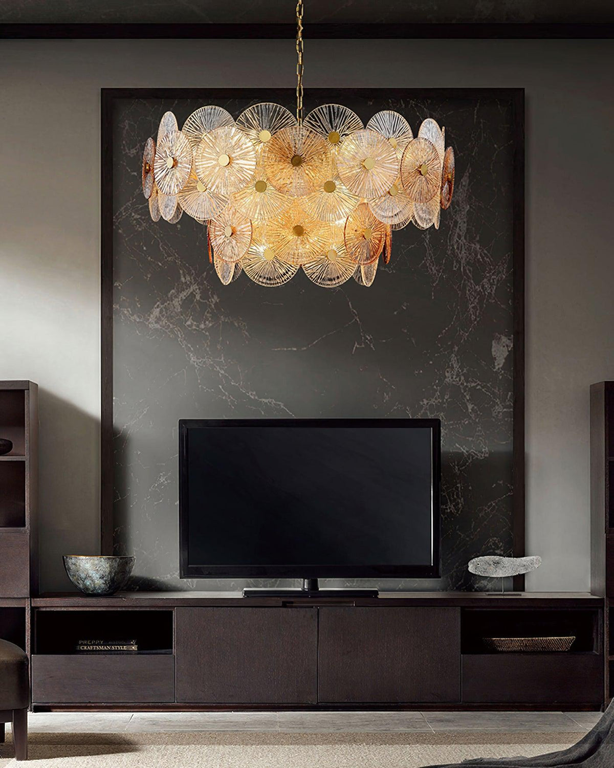 Liororiel Glass Chandelier Light