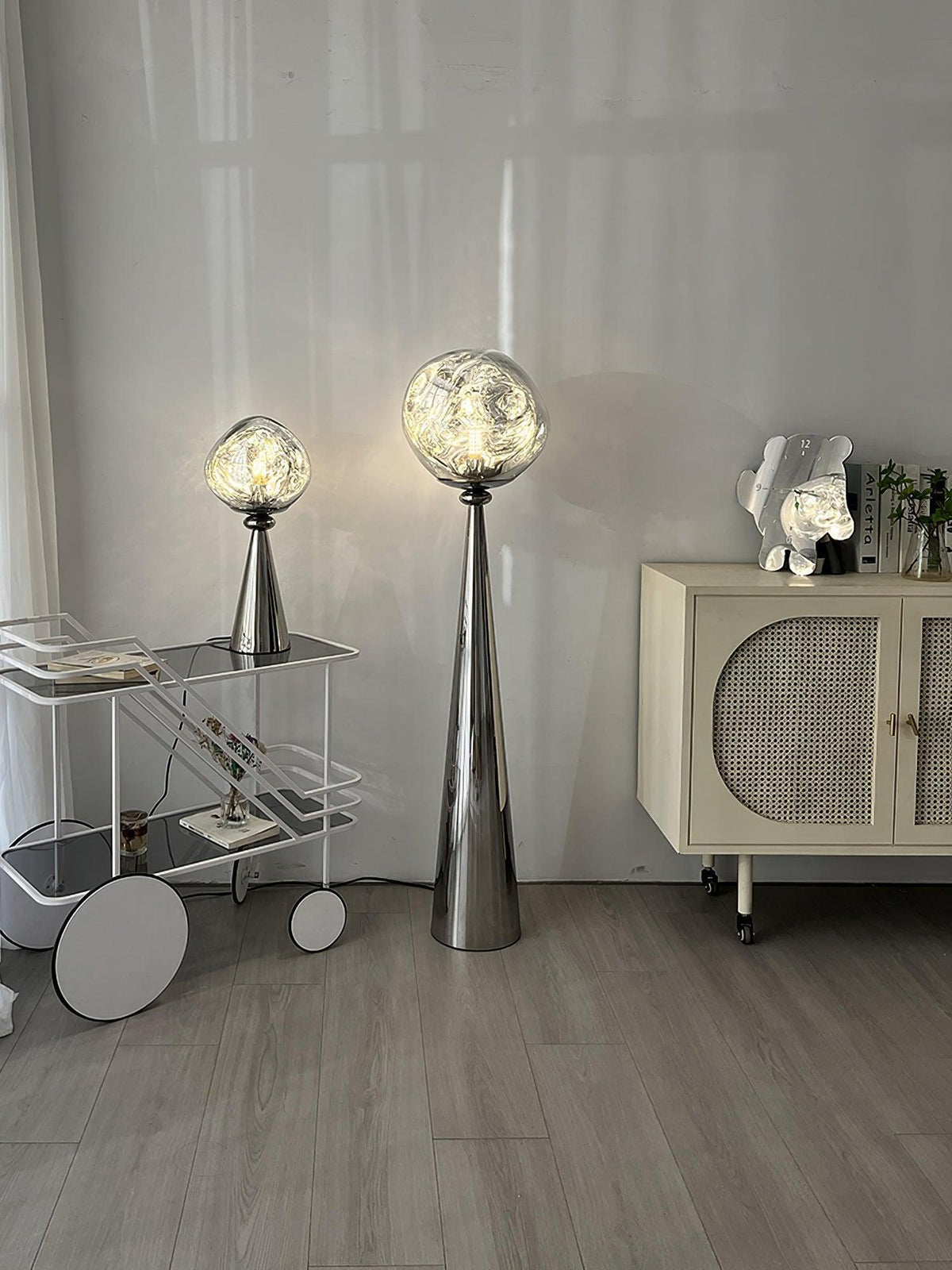 Ovexin Gray Contemporary Floor Lamp