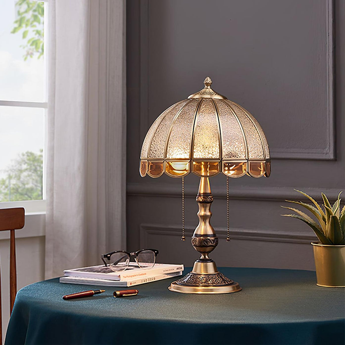 Brillix Brass & Glass Glam Table Lamp