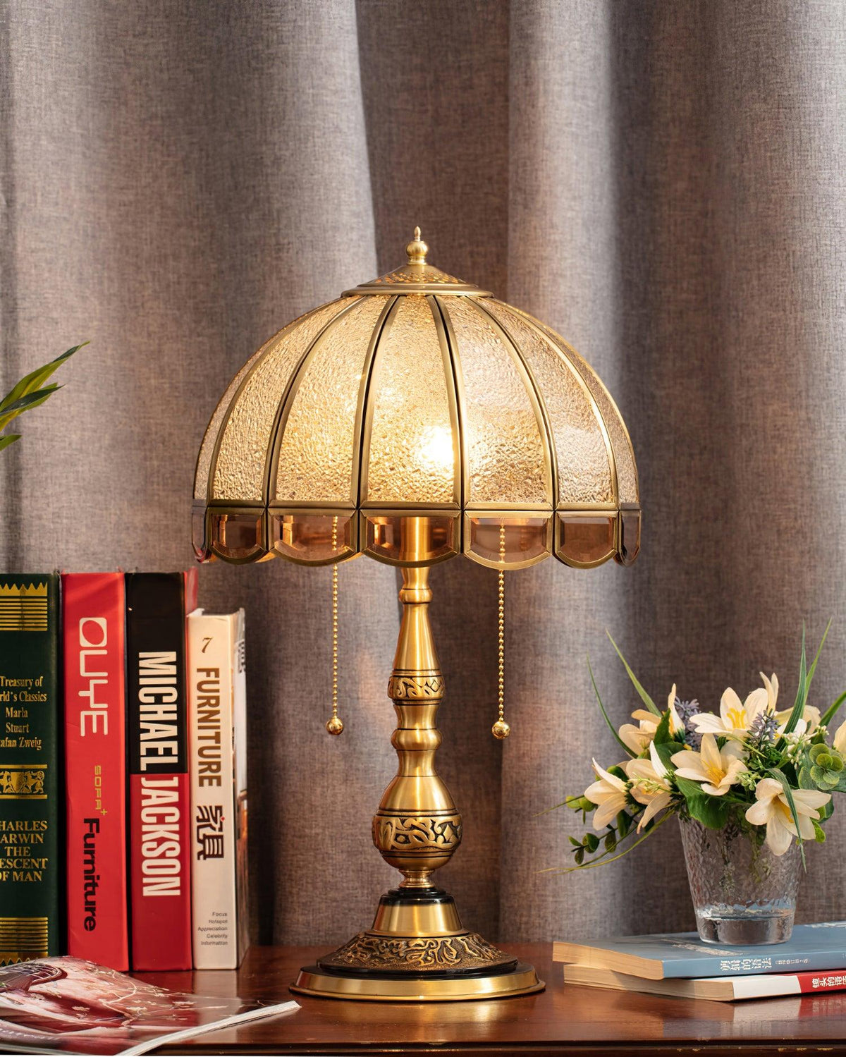 Brillix Brass & Glass Glam Table Lamp