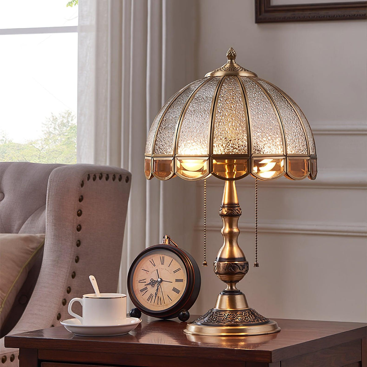 Brillix Brass & Glass Glam Table Lamp