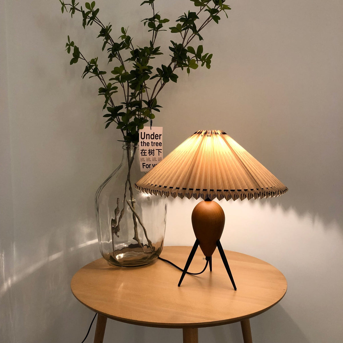 Elyse Wood & Fabric Retro Table Lamp