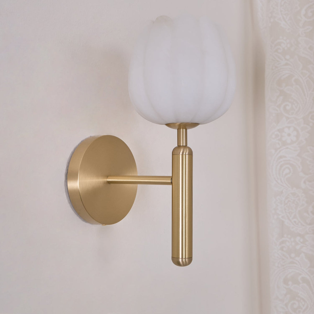 Ambrose Alabaster Flowers Wall Lamp