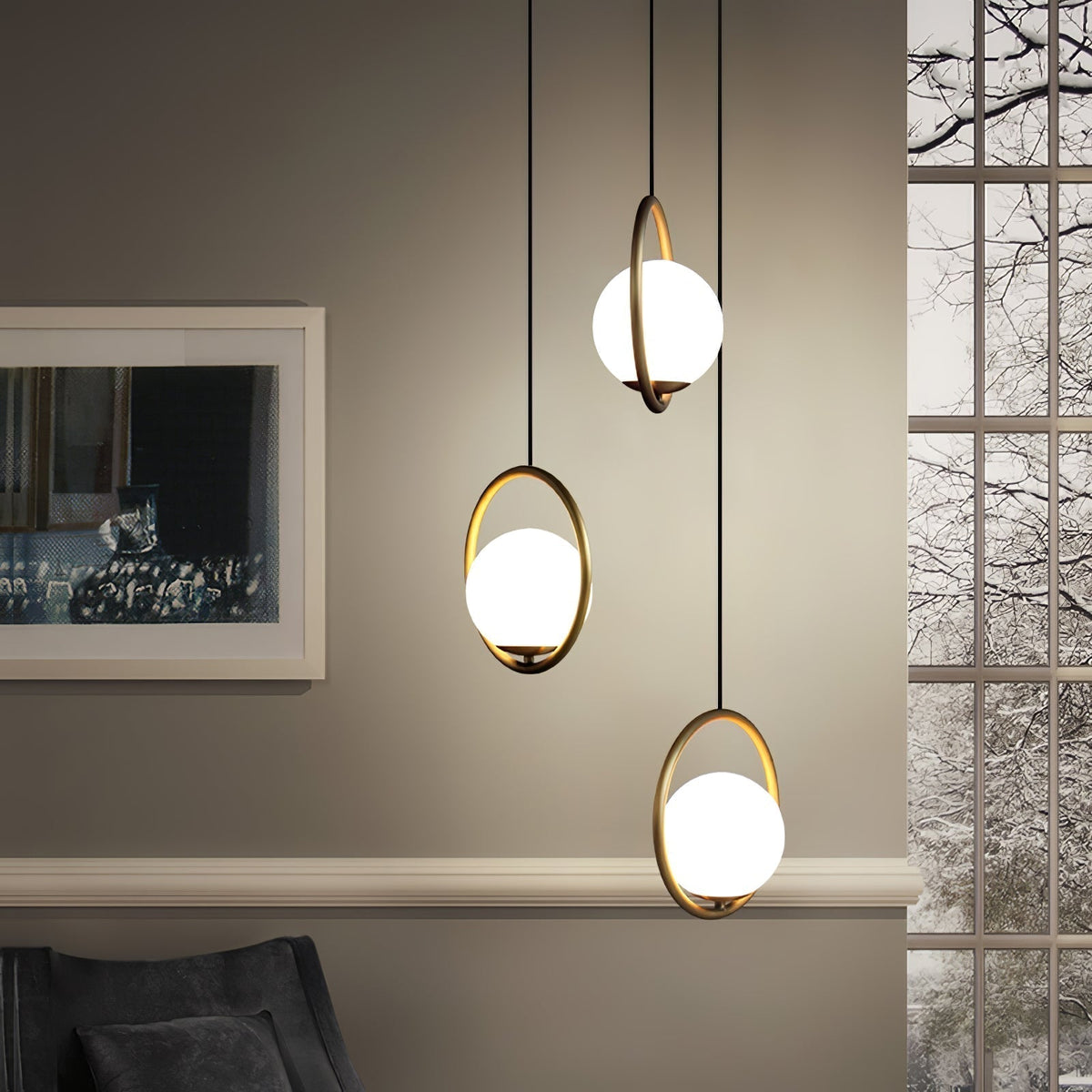 Caselora Modern Brass Pendant Light