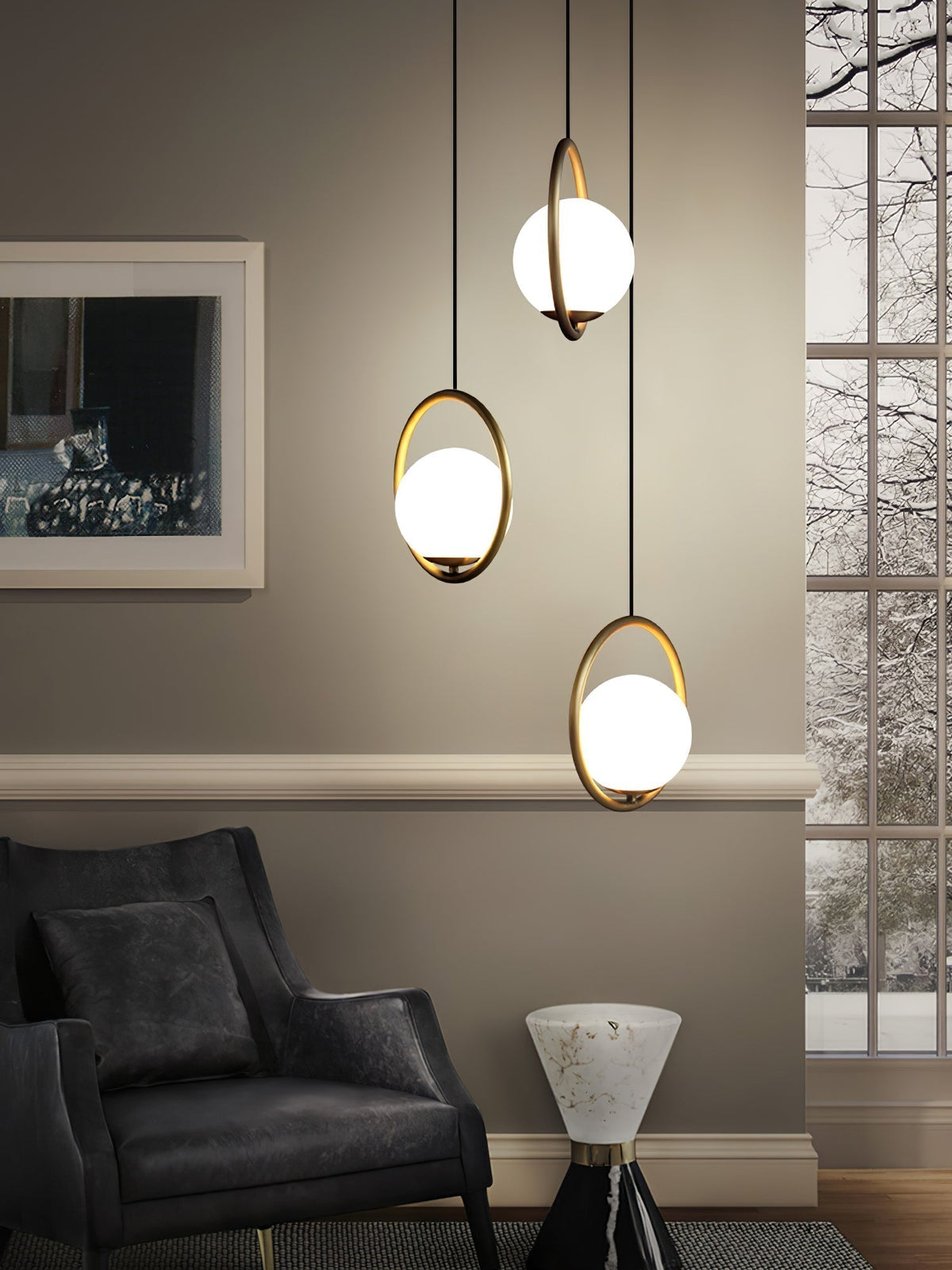 Sorveth Contemporary Brass Pendant Light