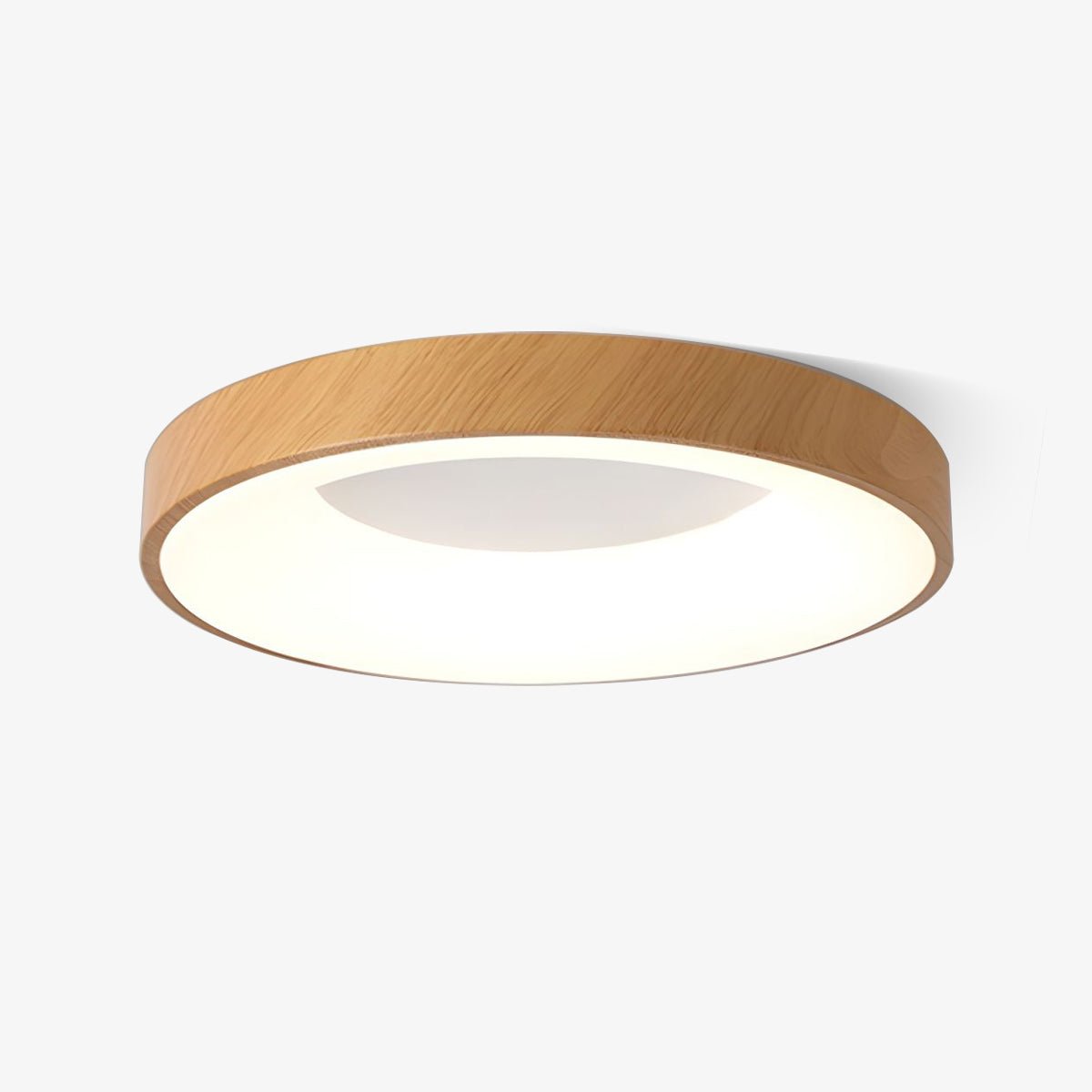 Javlen Modern Minimalist Round Wood Flush Mount Ceiling Lamp