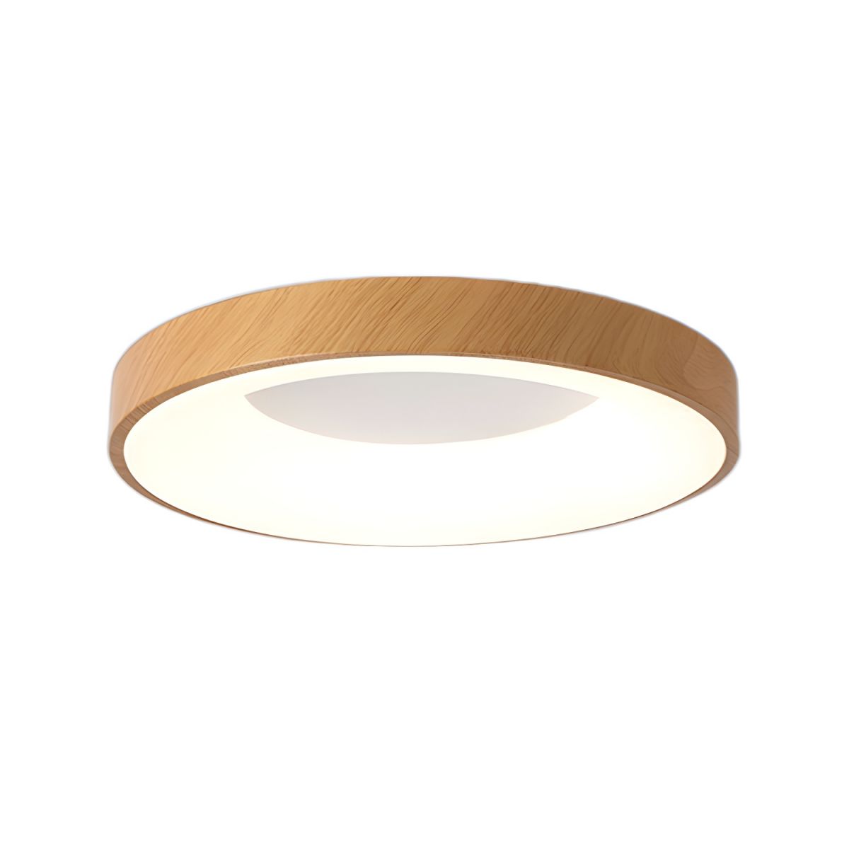 Javlen Modern Minimalist Round Wood Flush Mount Ceiling Lamp