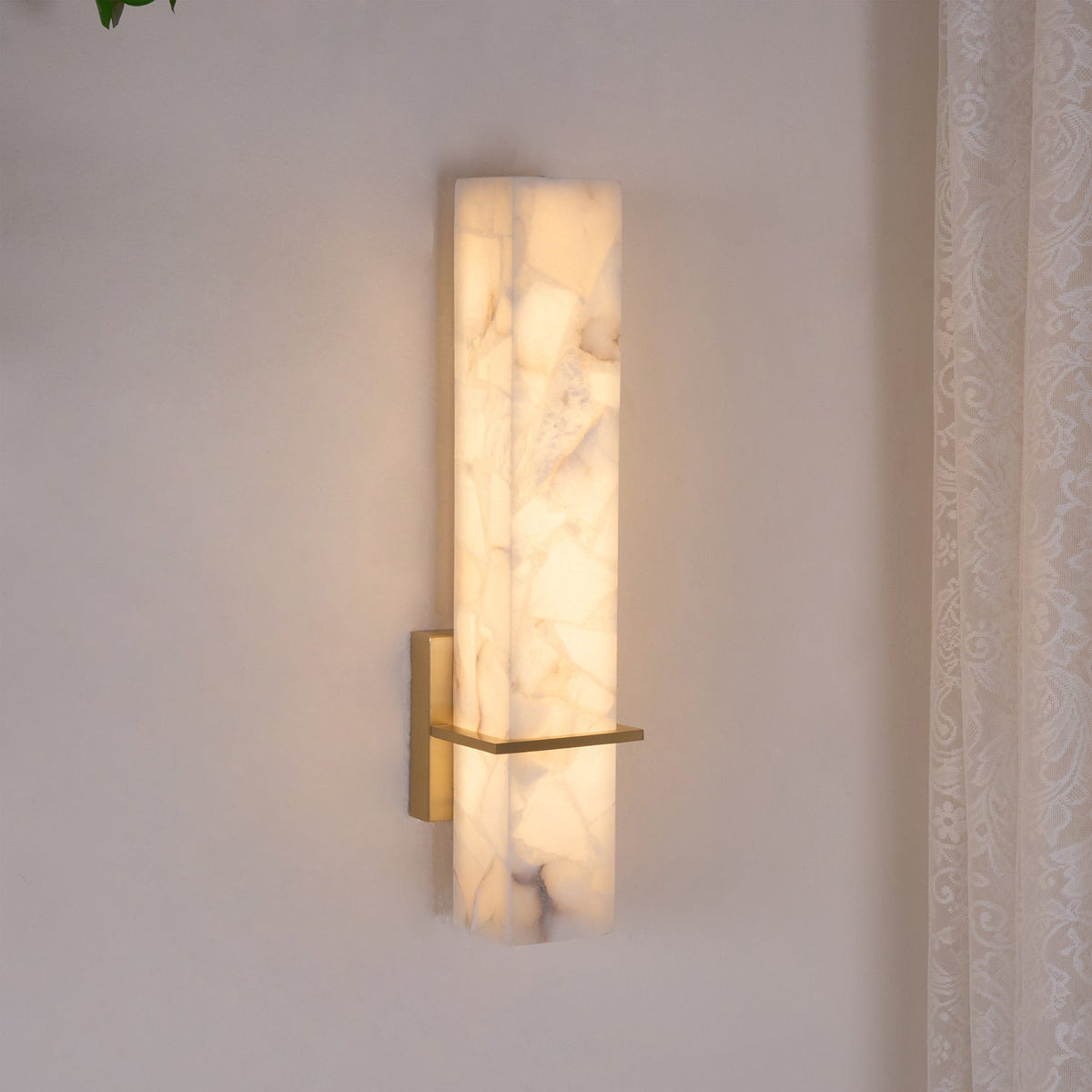 Evangeline Modern Alabaster Cuboid Wall Light