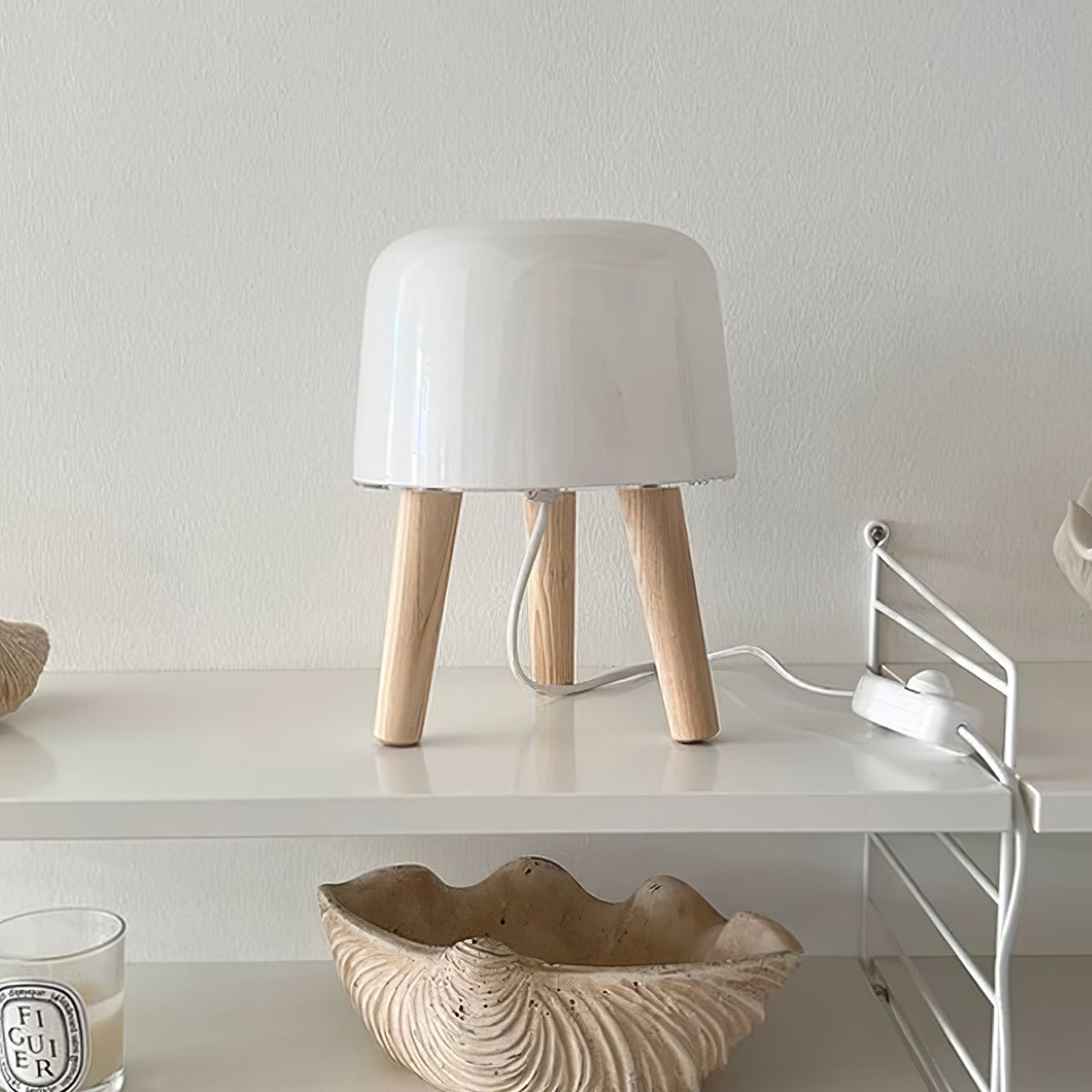 GlowPod Wood Milk Table Lamp