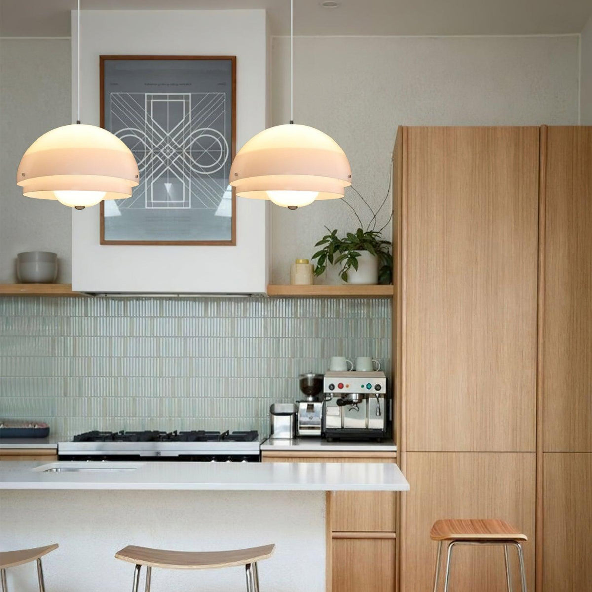 Velisena Unique Milk White Glass Pendant Lamp