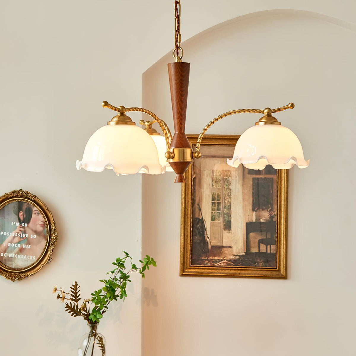Daisy Vintage Glass Chandelier