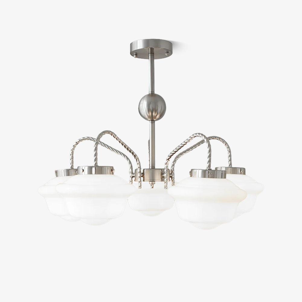 Curinel Vintage Chrome Glass Chandelier