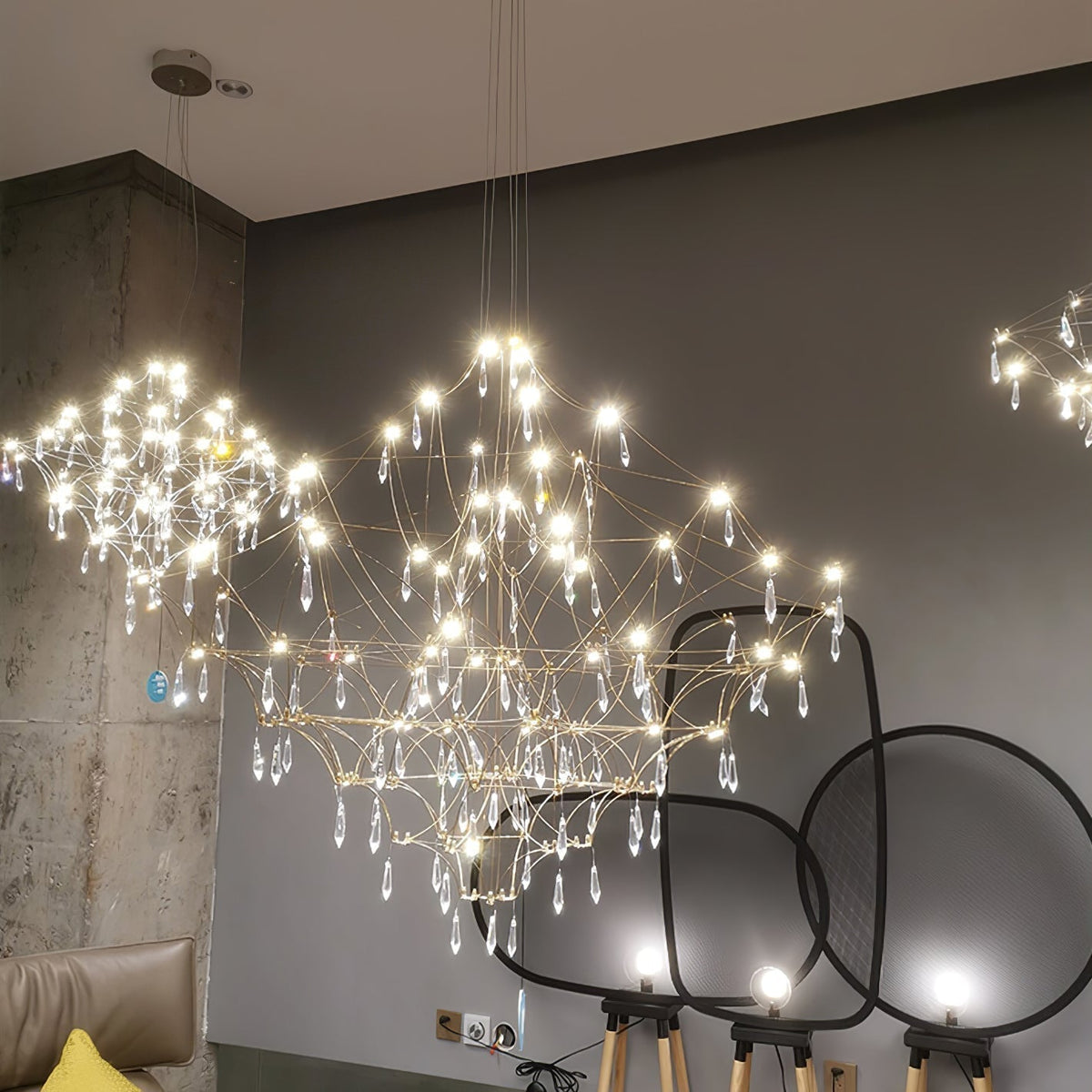 Cyrorella Chandelier Stainless Crystal Net