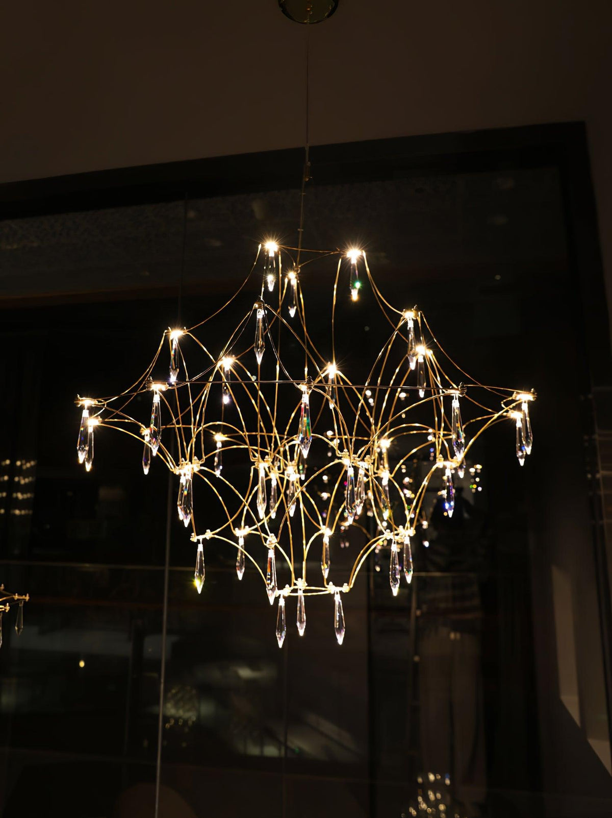 Cyrorella Chandelier Stainless Crystal Net