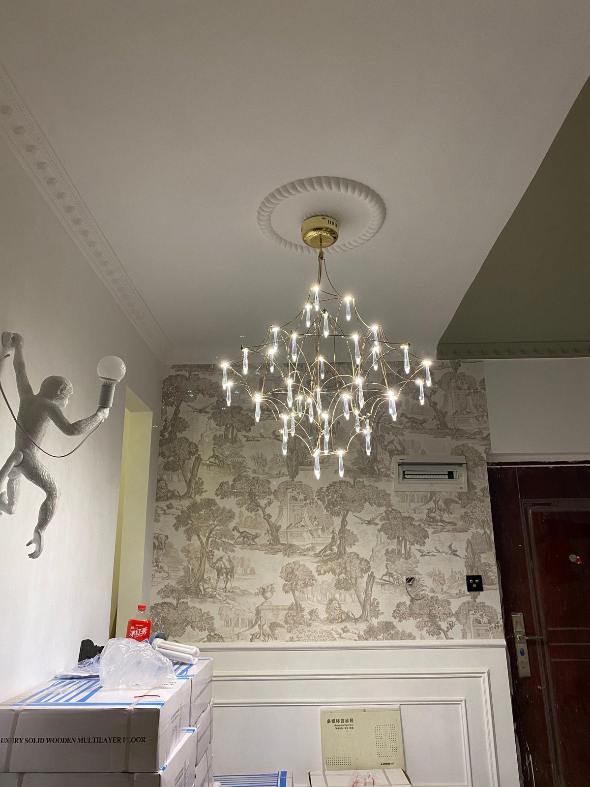 Cyrorella Chandelier Stainless Crystal Net