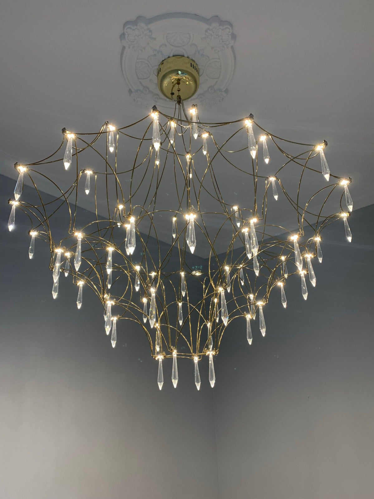 Cyrorella Chandelier Stainless Crystal Net