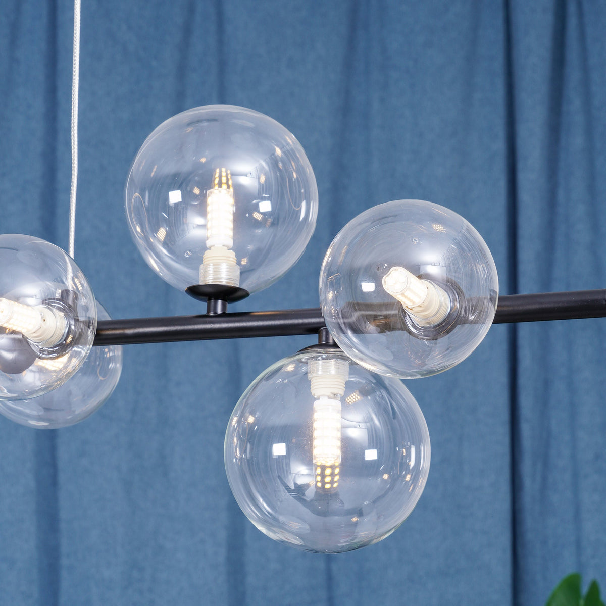 Edvane Chandelier Glass Bubble Nordic Black LED