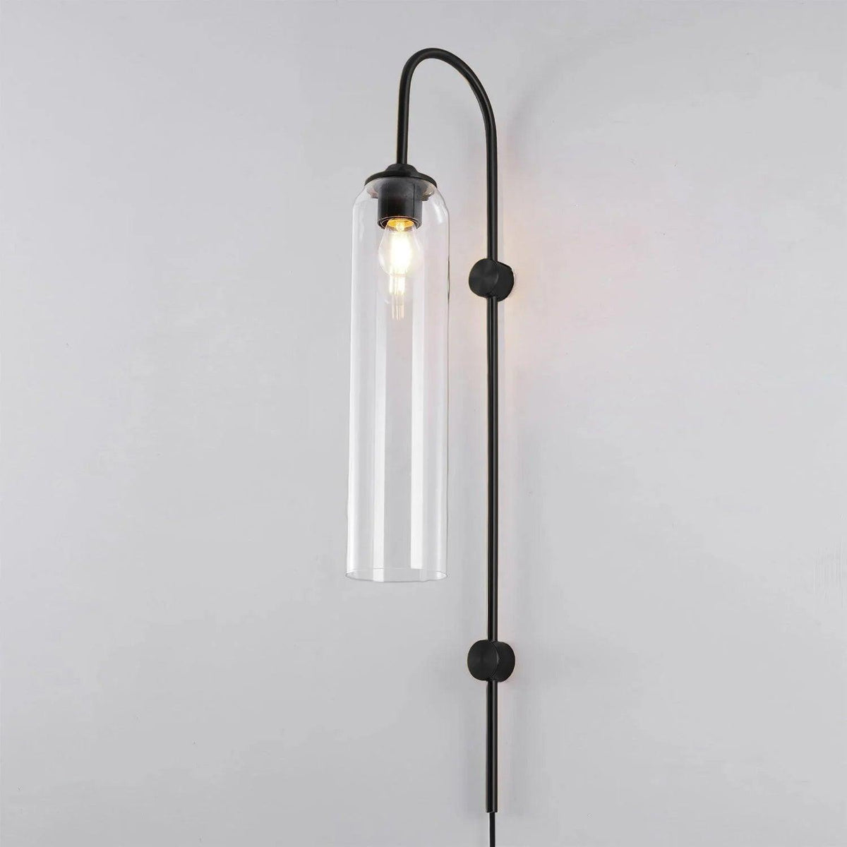 Conrad Modern Glass Plug-In Wall Lamp