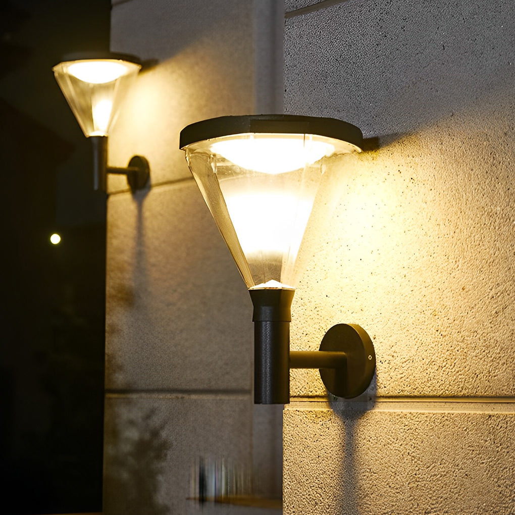 Waterproof Dimmable LED Black Modern Solar Outdoor Wall Lights Wall Lamp - Lamp Outdoor