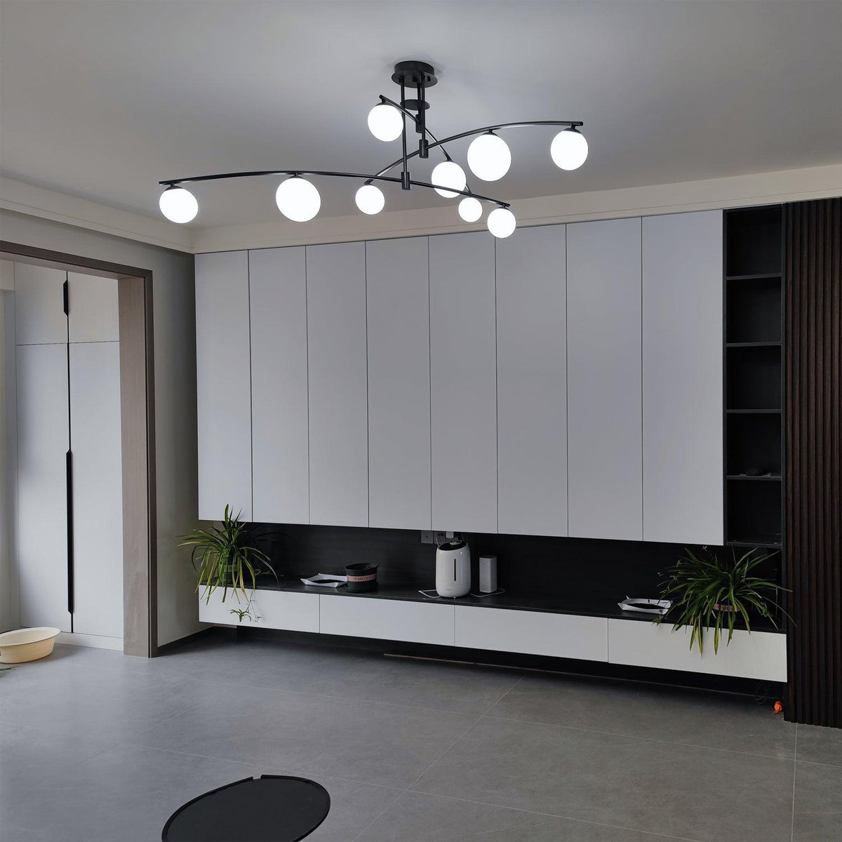 Dluxen Chandelier Long Arm Modern 6-Light
