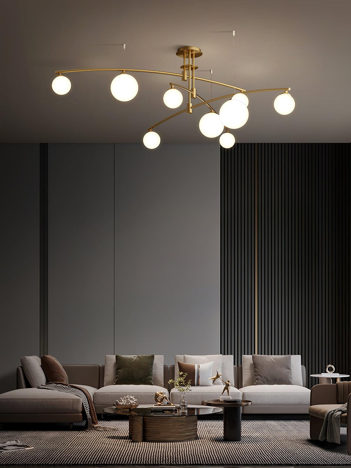 Dluxen Chandelier Long Arm Modern 6-Light