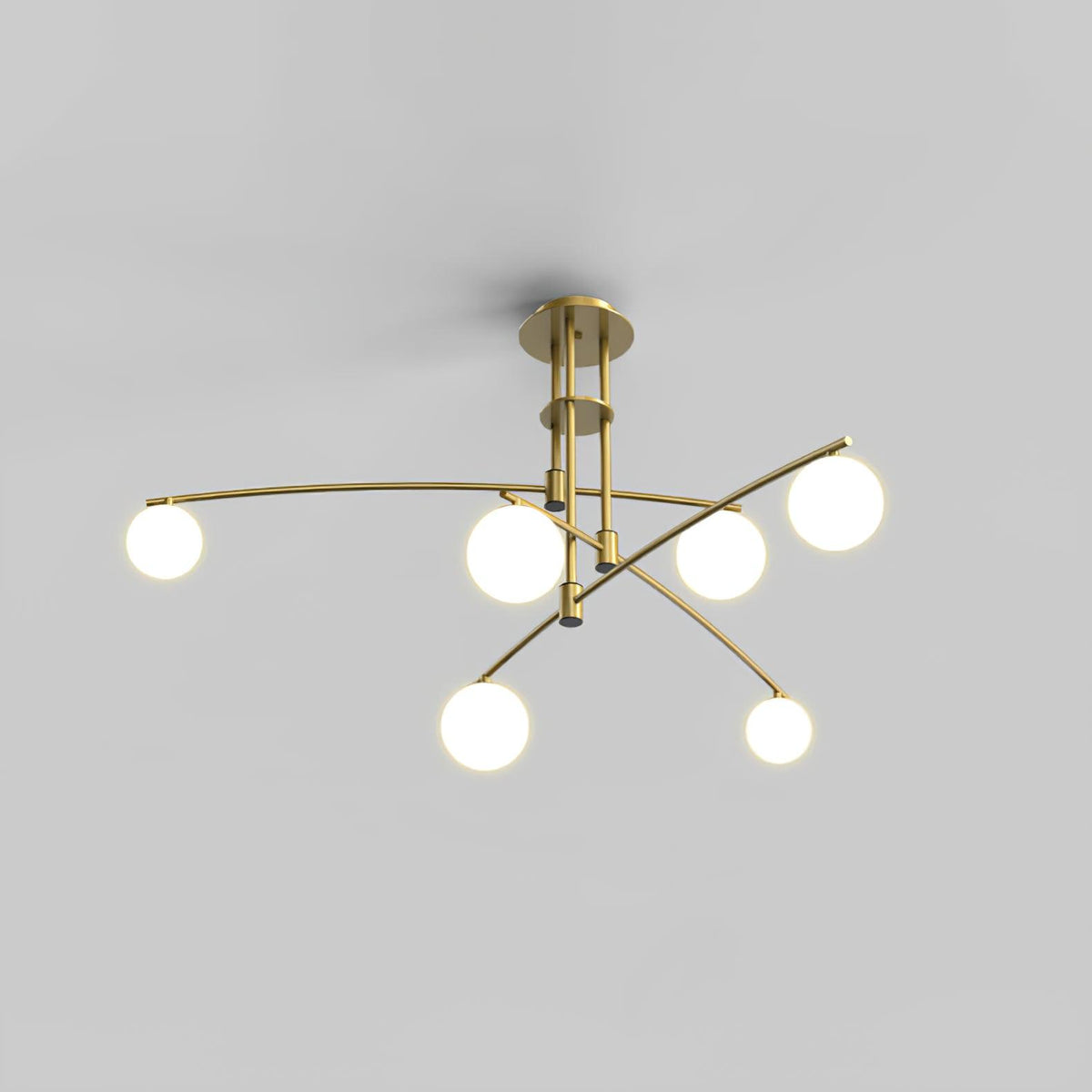 Dluxen Chandelier Long Arm Modern 6-Light